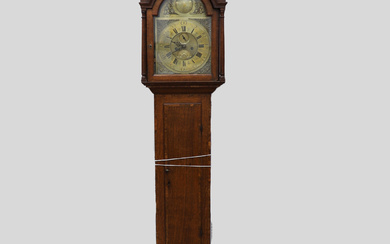 AN 18TH CENTURY OAK LONGCASE CLOCK.