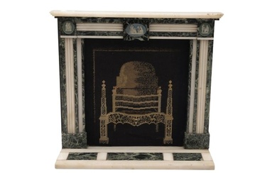 AN UNUSUAL EARLY 19TH CENTURY MINIATURE NEOCLASSICAL ADAMS-STYLE FIREPLACE