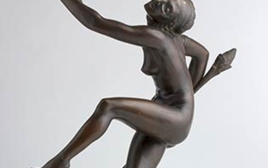 ANONYMOUS SCULPTOR Early XX Century Dancing female figure, about 20’s...