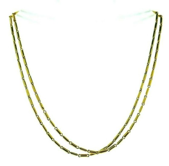 ANTIQUE 18k Yellow Gold Watch Chain Necklace Circa