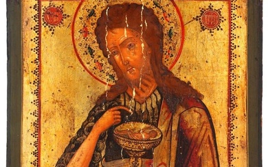 ANTIQUE RUSSIAN ORTHODOX ICON OF JOHN THE BAPTIST