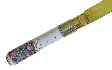 ANTIQUE RUSSIAN SILVER PORCELAIN KNIFE, 1798