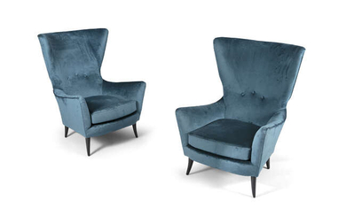 ARMCHAIRS A pair of wing-back armchairs, Italy, c....