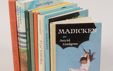 ASTRID LINDGREN. Children's books, 8 pcs. by Astrid Lindgren's fairytale world, 1960s/70s.