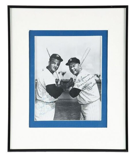 AUTOGRAPHED PHOTO OF MICKEY MANTLE AND ROGER MARIS.