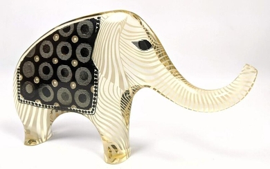 Abraham Palatnik Modern Acrylic Elephant Sculpture. PAL