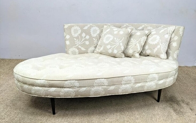 Adrian Pearsall Style Fainting Sofa. Oval Upholstered S