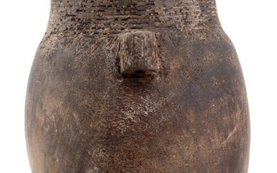 African Bantu Wood Carved Shi Vessel