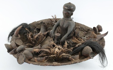 African Chokwe Ritual Voodoo Basket