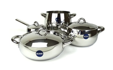 Alessi Stefano Giovannoni - Cooking pot set (7) - ''Mami'' - 18/10 stainless steel. Magnetic steel bottom.