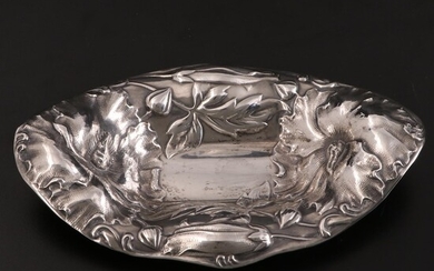 Alvin Repoussé Floral Motif Sterling Silver Bon Bon Dish, Early 20th C.