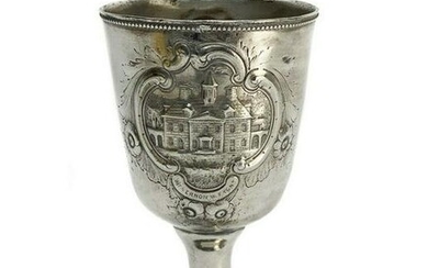 American Coin Silver Goblet Repousse George Washington