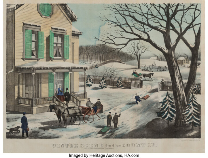 American School (19th Century), Winter Scene in the Country