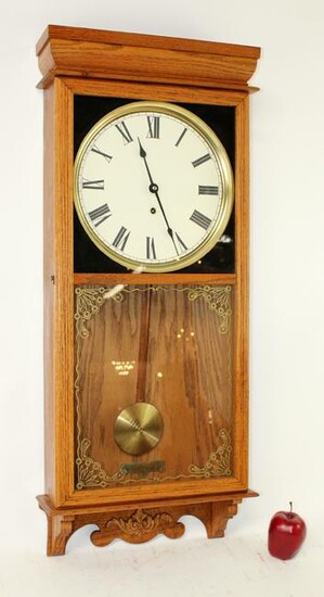 American oak wall clock
