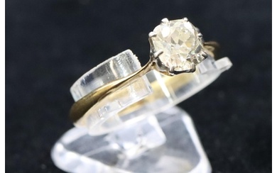 An 18ct gold ladies solitaire diamond ring (approx. 1 carat)...