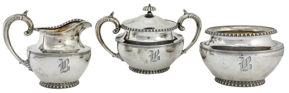 An American Silver Cream and Sugar Bowl Set by Smith Patterson, Boston Also including an addit...