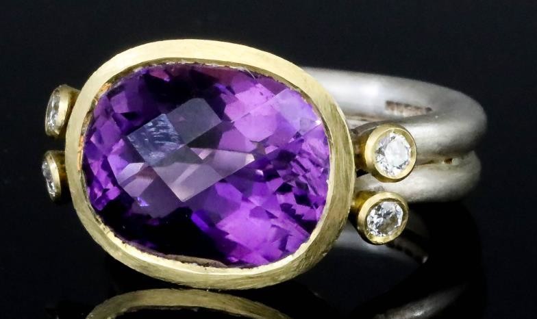 An Amethyst and Diamond Ring, Modern, by Mark Nuell,...