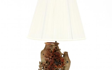 An Antique Chinese Soapstone Carved Lamp
