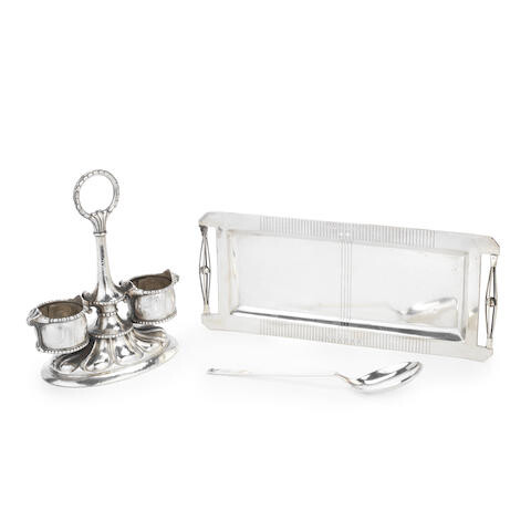An Austrian silver small two-handled tray