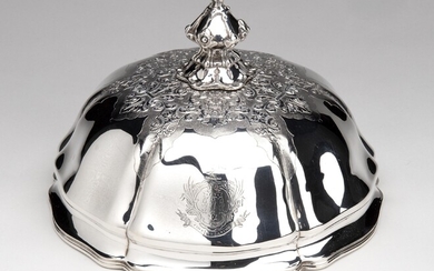 An English silver dish cover