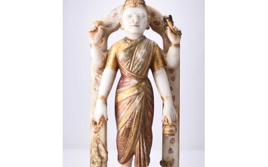 An Indian alabaster sculpture of a Hindu deity, 19th century...