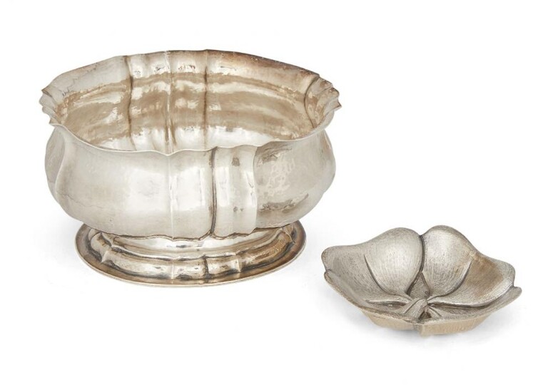 An oval silver bowl, by Buccellati, of...
