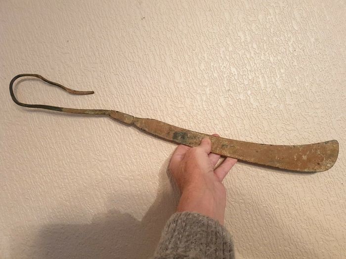 Ancient Bronze Thracian Bronze Sickle Blade - 59×6×59 cm - (1)