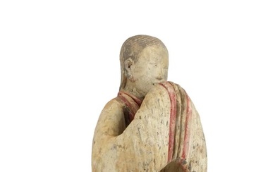 Ancient Chinese, Han dynasty Terracotta Kneeling Lady in Greeting Gesture, with TL test - 40×0×0 cm