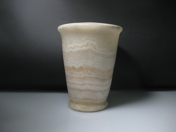Ancient Egyptian AlabasterEgyptian alabaster beaker - 10.5 cm