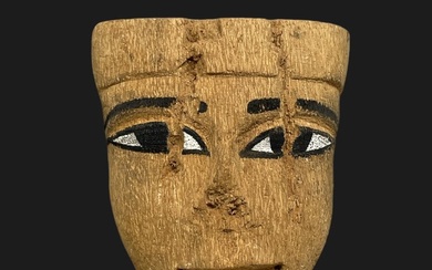 Ancient Egyptian Wooden Sarcophagus Mummy Mask - Unknown - 15×4×13 cm