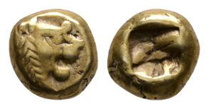 Ancient Greek Coins - Lydia - Electrum Lion 1/12th Stater