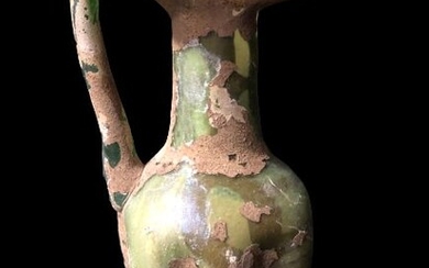 Ancient Roman Glass jug, 15 cm - EX PIERRE BERGÉ. Exhibited