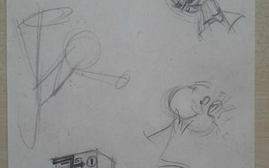 Franquin, André - 1 Original preliminary drawing - Modeste & Pompon