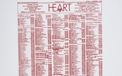 Andy Warhol (1928-1987) New York Heart Association Phonebook Ad (Feldman & Schellman IIIA.57[a])