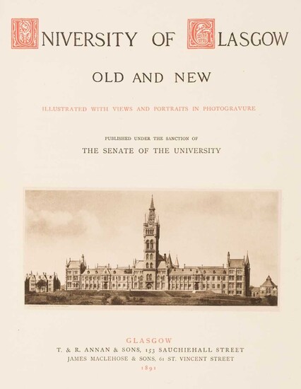 Annan (Thomas). University of Glasgow Old and New, 1891