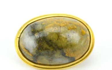 Antique 10kt Gold & Cabochon Agate Pendant