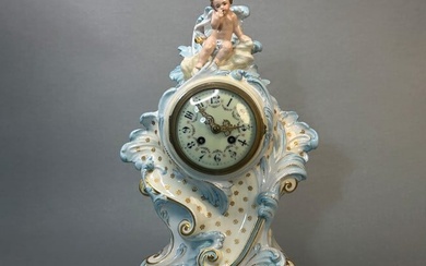 Antique Continental Porcelain Clock, 19th Century