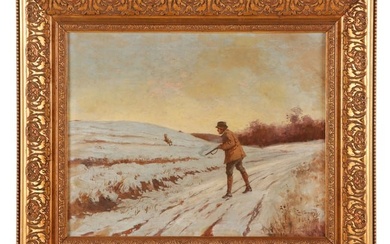 Antique European (19th c.) "Hunting At Dawn"