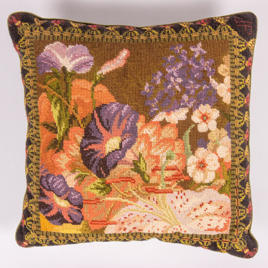 Antique French Needlepoint Pillow