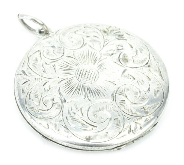 Antique Hand Chased Sterling Silver Locket
