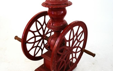 Antique Industrial-Size Iron Coffee Grinder