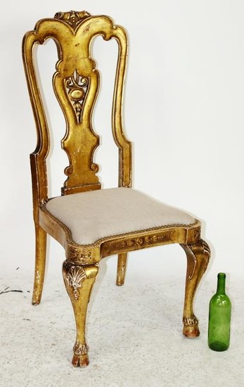 Antique Italian gold leaf side chair