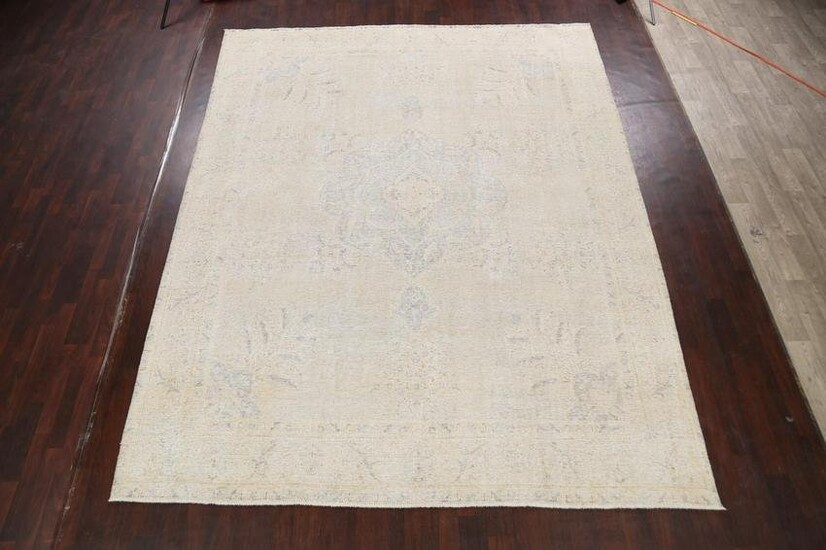 Antique Muted Distressed Tabriz Persian Area Rug 10x12