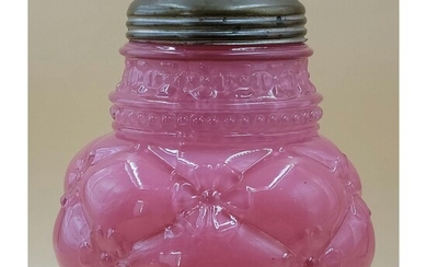 Fine Antique Pink Cased Glass Sugar Shaker
