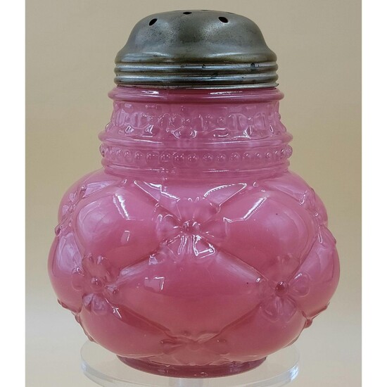 Fine Antique Pink Cased Glass Sugar Shaker