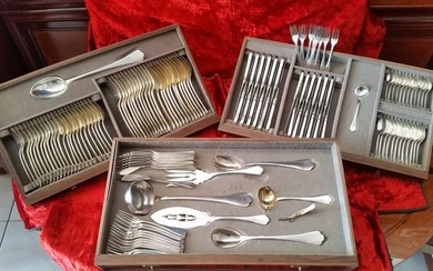 Antique Silver Cutlery Set ( 9Kg) - Silver - Portugal - Late 19th century
