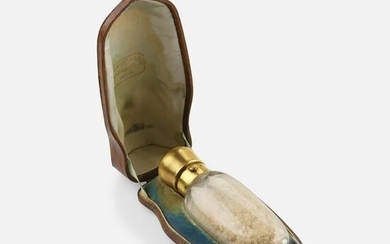 Antique gold and crystal smelling salts jar