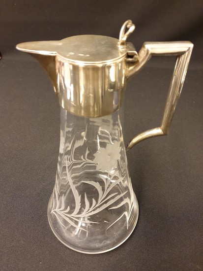 Antique silver mounted water/wine jug by J.Sherwood, Birming...