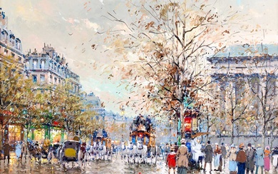 Antoine Blanchard (1910-1988) French "Paris, Le Madeleine" Signed, inscribed verso,...