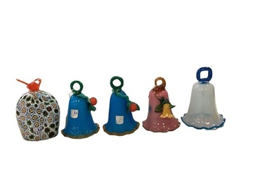 Art Glass Bells Lot of (5)
